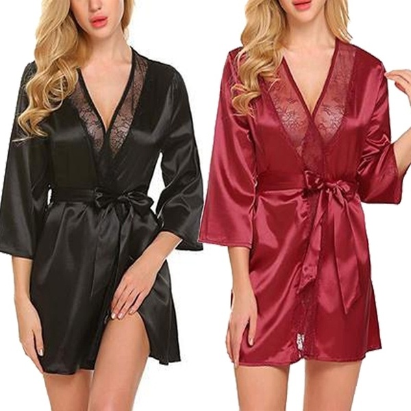 silk nightie and robe